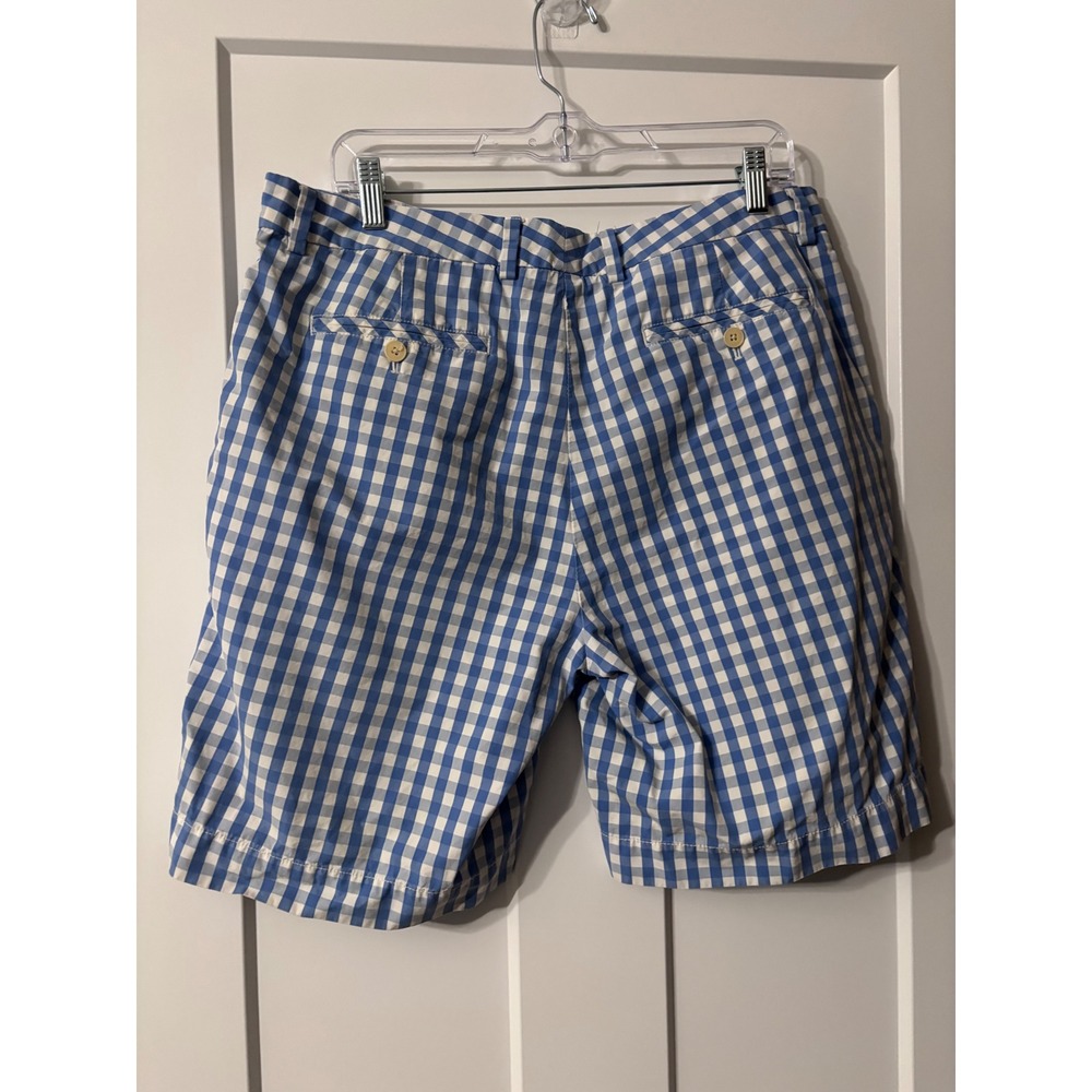 Vineyard Vines Mens Breaker Shorts Blue White Gingham Plaid Cotton Size 36 - Picture 5 of 8